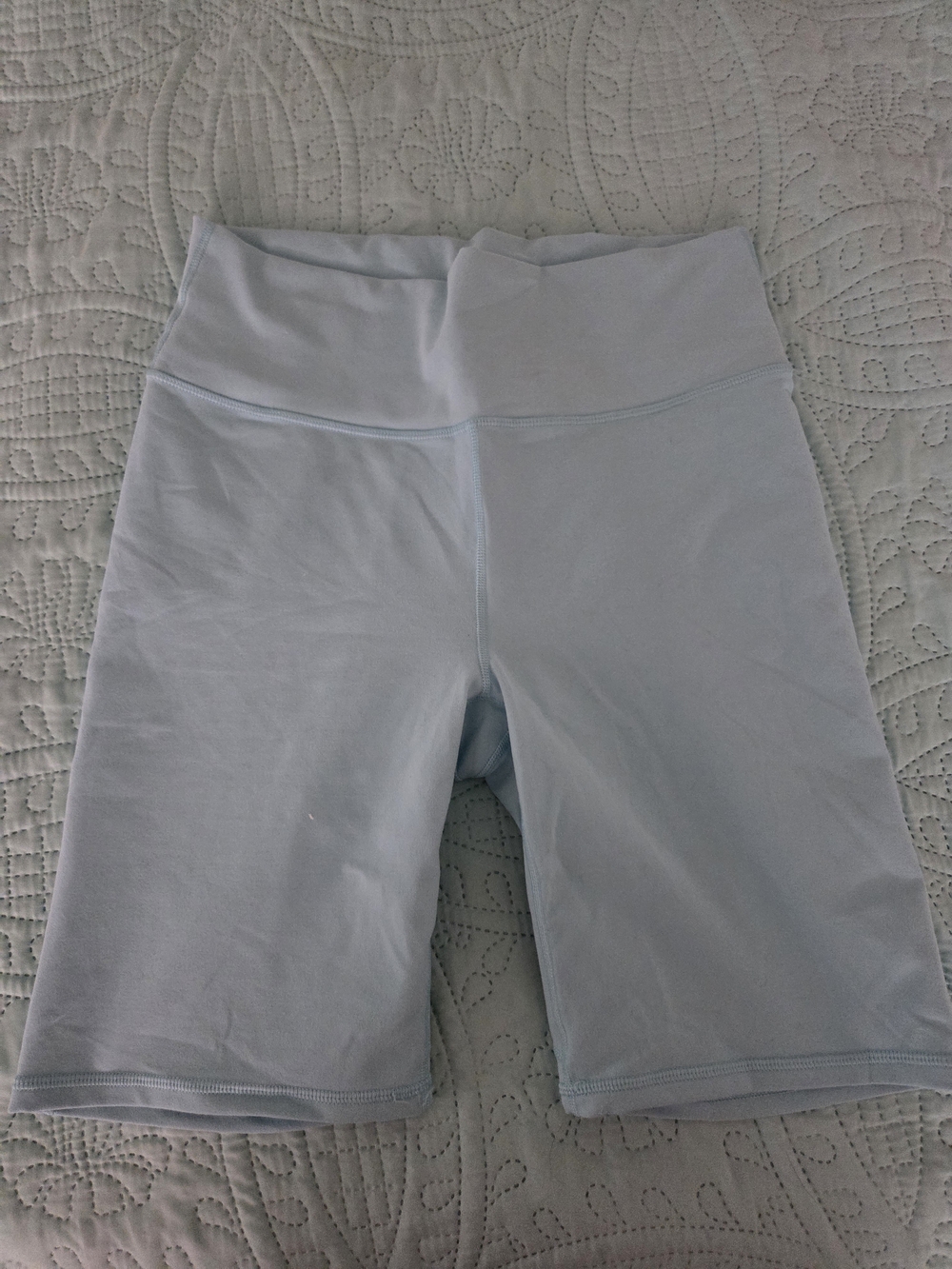 Fabletics Light Blue High-Waist Bike Shorts